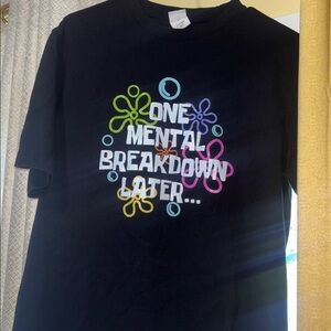 Black Graphic Tee with Colorful Print